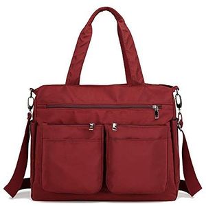 Coolives Dames Hobotas Schoudertas Handtas met Hengsels Aktetas Hobo Tas met Schouderriem Crossbodytas Lichtgewicht Hobotassen Wijn rood