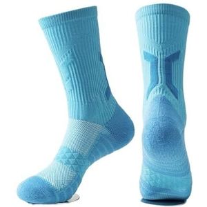 YIJIANUO 1/3 Paar Professionele Heren Basketbal Sokken Met Dikke Handdoek Bodem Ademend Sport Sokken Mannen Lange Badminton Sokken, 1 paar blauw, 38-44