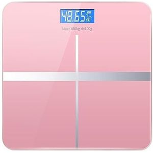 Lichaamsvetglas Slimme Draadloze Digitale Weegschaal Usb Opladen Led-display Draadloze Thuisvloer Badkamer Elektronische Weegschaal (Color : Pink weight scale)