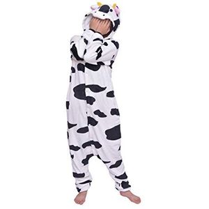 D'BOON Volwassenen Kids Koe Onesie Animal Pyjama eendelig Nachtkleding Kostuum(hoogte(109-118cm))