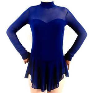 TJDWPRRD Meisjes Kunstschaatsen Competitiejurken Openlucht IJsballet Het schaatsen Kostuum Handgemaakt Gymnastiek Turnaat Stretchy Rolschaats Prestatie Rok,Blauw,11_13Years