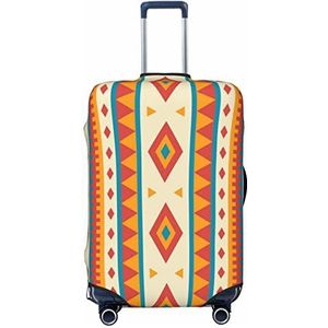 CARRDKDK Gradiënt blauwe denim bedrukte kofferhoes, bagagebeschermer kofferhoes, individuele bagagehoezen met hoge elasticiteit (S, M, L, XL), Inheemse Amerikaan, L(35.6''H x 24.2''W)