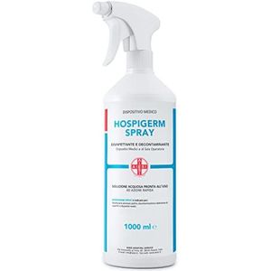 AIESI® Kant-en-klare snelwerkende spray voor oppervlakken medische hulpmiddelen en tandheelkundige units 1 liter fles HOSPIGERM SPRAY