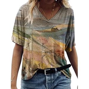 Oversized 3D Abstracte Print Vrouwen T-shirt Casual Losse Korte Mouw Top Tee Dames 5XL   Maat Streetwear Tops-9002-5, XXXL