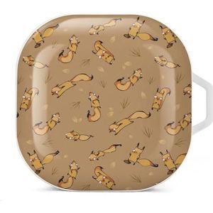 Eekhoornpatroon Oordopjes Hoesje Compatibel met Samsung Hard Shell Beschermhoes Wit-Stijl