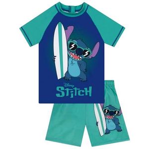 Disney Lilo En Stitch Zwemset Voor Jongens, Blauwe En Groene Zwemshirt Met Korte Mouwen Zwembroek, Blauw 116