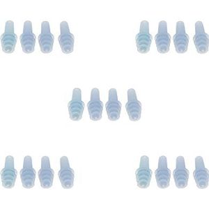 5 Set van 2 paar herbruikbare siliconen oordopjes voor vliegtuig reizen slaap stilte blauw, 2,8 x 1,2 cm