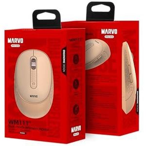 MARVO WM111PK Draadloze Muis - Roze - Ergonomisch Ontwerp - Bluetooth 5.2 & 2.4GHz