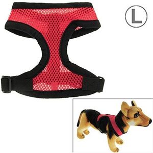 PetSupplies Hondenspecifiek Duurzaam Fashion Soft Verstelbare Hondhuisdier Mesh Vest Harness, L Veilig en comfortabel (Color : Red)