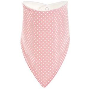 KraftKids driehoekig doek in witte stippen op roze, driehoekige sjaal voor 34 cm halsomtrek, kinderhalsdoek met fleece binnenvoering