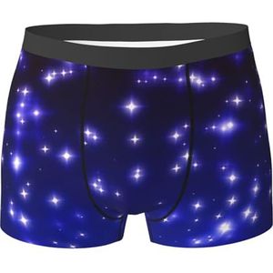 ZJYAGZX Bright Stars Print Boxershorts Trunks Ondergoed Vochtafvoerend Heren Ondergoed Ademend, Zwart, XL