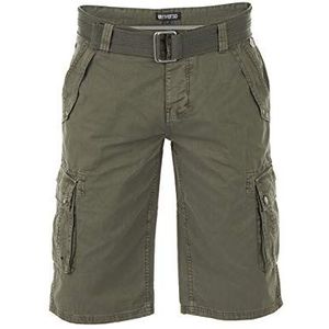 riverso heren Cargo Shorts RIVAnton riem bermuda korte broek 100% katoen blauw grijs olijf zwart beige geruit W30 - W46