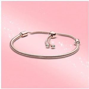 Armband 100% 925 zilver rose gouden armband mousserende CZ sieraden charme for vrouwen armband charm cadeau Armband 925 Sterling Zilver (Style : PAB013-C)