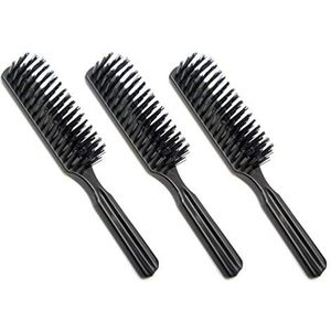 Luxxii (3 Pack) 6 ""Pocket Plastic Handvat Nylon Varkenshaar Borstel Haar Kam Ontworpen voor Alle Haartypes (A)