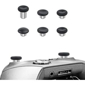 Mcbazel Metalen Thumbsticks Vervanging voor Elite Series 2, 6 in 1 Metalen Custom Button Set geschikt voor Xbox One Elite Series 2 Controller - Zwart