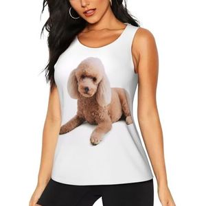Luie Hond Puppy Sport Gym Vest Top voor Vrouwen, Sneldrogend Ronde Hals Mouwloos T-Shirt Atletische Workout Vest Lichtgewicht Yoga Tee Shirt Zomer Ademend Tank Tops, 3 D, S
