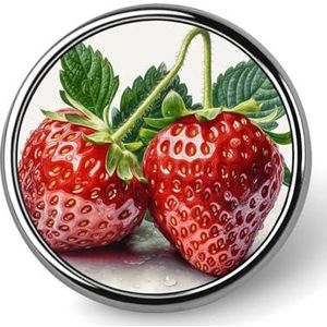 Twee aardbeien bedrukte ronde knop pin badges metalen pinback knoppen 1 inch pins voor hoed shirt kleding tassen decoratie, rond, aluminium, geen edelstenen, Circular, Aluminium, Geen Edelstenen
