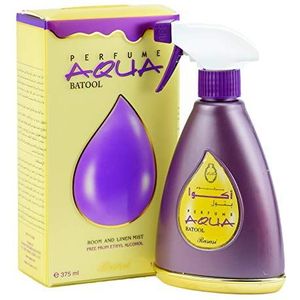 Aqua Luchtverfrissers - 375ml (13 oz) | Aromatische etherische olie Spray | Frisse mix van citroen, zwarte bes, houtachtig, musk | Langdurige kamergeur | door RASASI (Batool)