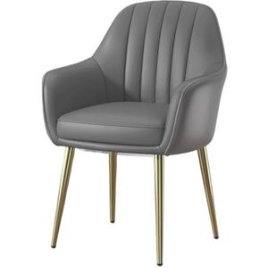 Eetkamerstoelen, Accentstoel Moderne fauteuil Eetkamerstoel Gestoffeerde zijstoel met gouden metalen poten for keuken en woonkamer Eetkamer, bureaustoel Make-upstoelen for woonkamer(Dark Gray)