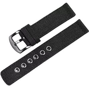 horlogebandjes, lus horlogebandje, 18/20/22/24mm Heavy Duty Horloge Polsbandje Cross Country Outdoor Sport Vervanging Camouflage Nylon horlogeband Accessoires (Color : Black Black Buckle, Size : 22m