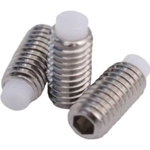 304 roestvrij staal zeskantige bus kunststof nylon bolle punt tip stelschroef koploze bout(M8x20)