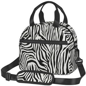 OdDdot Zebra Print Lunch Bag Herbruikbare Geïsoleerde Volwassen Tote Lunch Tas Voor Vrouwen/Mannen Werk Picknick Strand Reizen