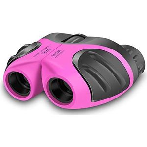 BOYELF Kinderspeelgoed, verrekijker, 4-9 jaar oud meisje, achtertuin, speelgoed, mini-verrekijker, 5-12 jaar oud, meisjes, jongens, speelgoed (roze)