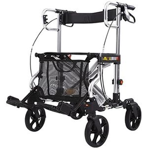 Opvouwbare rollator rollator voor senioren met 4 wielen en comfortabele rugleuning dubbel remsysteem rollende mobiliteitshulp Max 350 lbs