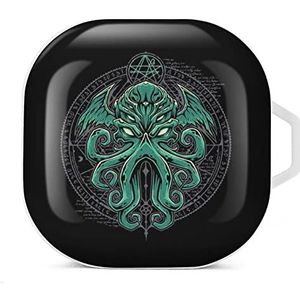 Cthulhu Oordopjes Hoesje Compatibel met Samsung Hard Shell Beschermhoes Wit-Stijl