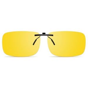 Goiteia Gepolariseerde nachtrijbril, clip-on anti-verblinding voor mannen en vrouwen, minimaliseert effectief schittering van tegemoetkomende koplampen, High Definition Vision, 57*36mm (nacht rijden