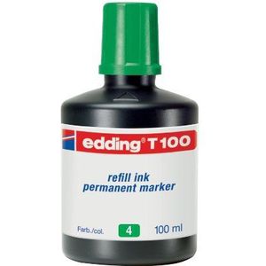 edding T 100 navulinkt permanentmarker - groen - 100 ml - met druppelsysteem, voor snel navullen van vrijwel alle permanentmarkers van edding
