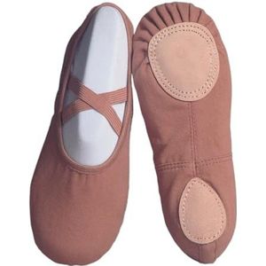 QAUUCP Balletschoenen voor dames, dansen, kinderen, balletpantoffels, zachte zool, professionele canvas danstrainingsschoenen voor balletschoenen (donkerroze, 29)