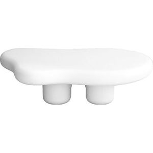 ZENCIX Wolk salontafel, schattige moderne salontafel, onregelmatige salontafel, witte theetafel, vrije vorm salontafel met 4 poten (39,4 × 27,2 × 12 inch)