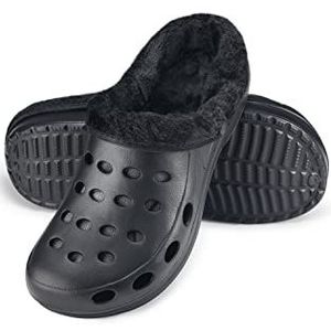 ESTRO Winter Warme Pantoffels - Dames & Heren Winterklompen Gevoerd - A01 (36, Zwart)