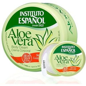 Instituto Español Crema Corporal Aloe Vera, Lichaamscrème voor Gezicht en Handen, Crema Hidratante Intenso en natuurlijke dagverzorging voor dagelijks gebruik, set 430ml