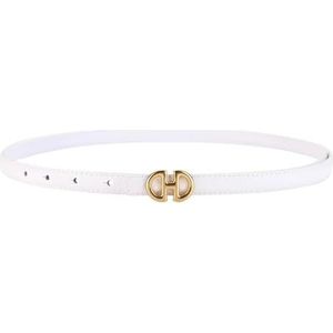 Dames leren dunne riem decoratieve pak zomerjurk(White)