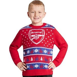 Arsenal F.C. Kersttrui voor kinderen, tieners, warme gezellige kersttrui voor jongens van 7-14 jaar - arsenaal cadeau voor jongens (Rood, 11-12 Jaar)