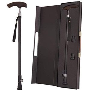 Krukken, wandelstok met handpalm Orthopedisch handvat voor rechterhand - verstelbare hoogte, lichtgewicht loophulpmiddel voor iedereen met artritis of carpaal tunnelsyndroom - zwart