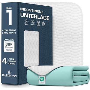Barbons Incontinentie Matrasbeschermer Wasbaar 70x100 cm - Waterdicht, Ademend - Oeko-Tex Gecertificeerd - Absorberend Onderlegger voor Bedplassen