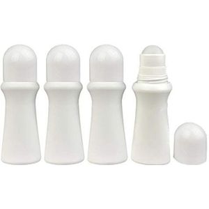 4 Stuks 2.53oz /75ml Lege Refillable Roll Op Flessen Kunststof Roller Fles Kunststof Rollerball Flessen Herbruikbare Lekvrije DIY Deodorant Containers voor Essentiële Olie Parfums Balmen Dunne Taille Stijl