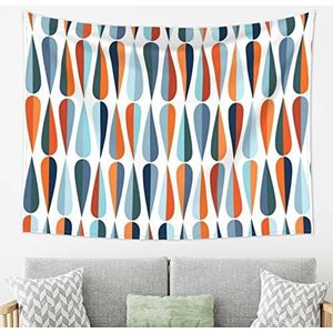 LAMAME Mid Century Moderne Retro met Drop Vormen Gedrukt Tapestry Muur Opknoping Muur Decor Esthetisch Tapijt voor Slaapkamer Woonkamer