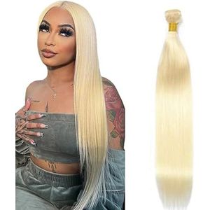 Lakaisa Straight Human Hair Bundles #613 Blonde Human Hair Extensions Sew in Hair Single Bundle Real Hair Double Weft Extensions Low Shedding Minimal Smell for Woman 22 Inch
