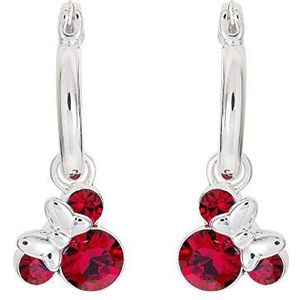 Disney Minnie Mouse Birthstone Jewelry for Women and Girls, Minnie Mouse Crystal Hoop Earrings (More Colors Available)