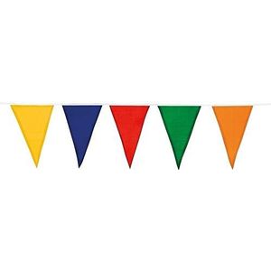 Boland - Wimpelketting, lengte 10 meter, veelkleurig, veelkleurig, vlaggenketting, polyester, slinger, hangende decoratie, carnaval, themafeest, verjaardag, kleuterschool