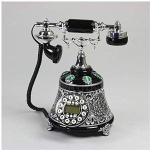 Telefoon Telefoon Europese Stijl Vaste Woondecoratie Vaste Retro Telefoon Set Ingelegde Kabel Creatieve Vintage Antieke Mode (Zwart)