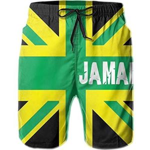 208 Jamaica Jamaicaanse koninkrijk vlag strandshorts voor heren, vakantie, surfen, strandshorts, zomersportshorts, lichtgewicht zwemshort, Mens Board Shorts 1159, L