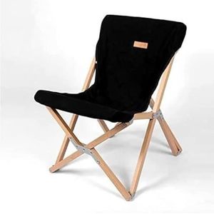 Draagbare Campingstoel Outdoor Camping Houten Stoel Draagbare Klapstoelen Hout Reizen Wandelen BBQ Picknick Stoel Tuin Opvouwbare Stoel Regiestoel Visstoel(Wooden Chair Black)