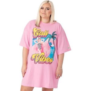 Barbie Oversized T-Shirt Jurk Dames Womens | Volwassenen California Vibes Zonnebaden Barbie Pop Korte Mouw Zomer Outfit | Barbie Roze Kleding Cadeaus