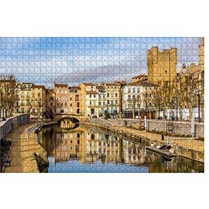 Jigsaw Puzzel 1000 stuks reflectie van gebouwen in het Canal De La In Frankrijk houten puzzel volwassenen jongeren kinderpuzzel familiespellen 1000 stuks puzzel grote puzzels