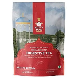 Nutty Yogi Herbal Green Digestive Tea 50g Chai with Herbs I 100% Natural I Digestive I Detox I Slimming I Herbal Tisane